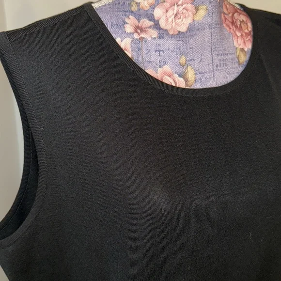 Ming Wang Crew Neck Knit Tank Black Dress 1X - Picture 2 of 5
